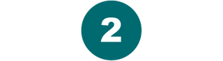 Number 2 in teal circle