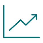 Upwards arrow on chart icon