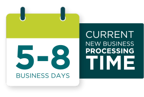 New Business Ticker image 5-8 Business Days