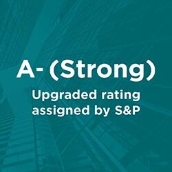 A- Strong upgrading rating assigned by S&P