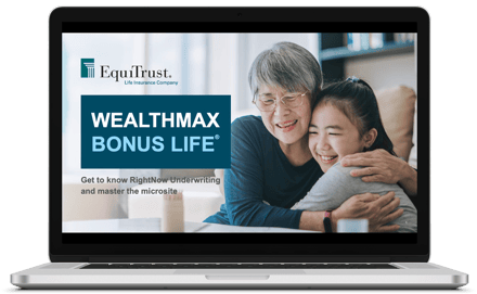 Laptop with WealthMax Bonus Life presentation