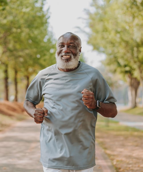 Mature man going for run image